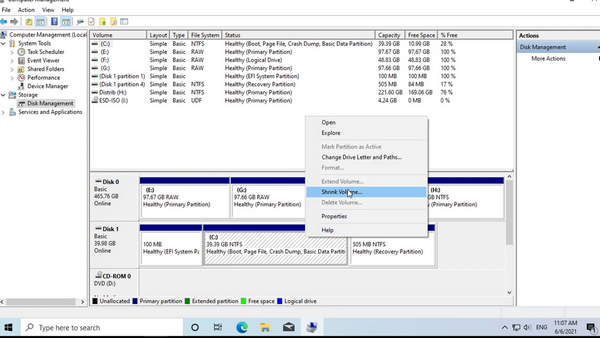 Shrink volume